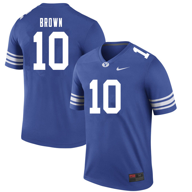 Men #10 Javelle Brown BYU Cougars College Football Jerseys Sale-Royal